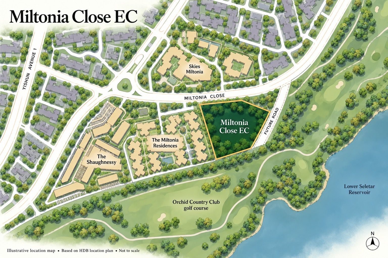Miltonia Close EC 及周边的位置示意图