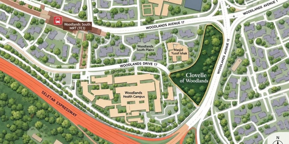 Location map of Clovelle of Woodlands