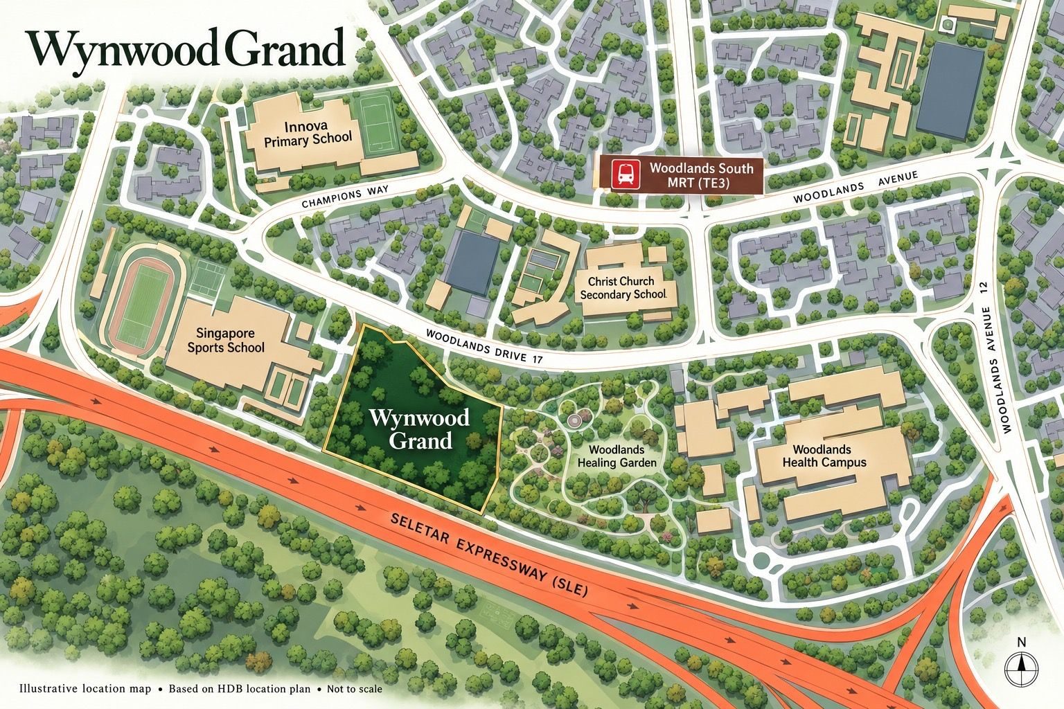 Wynwood Grand 及周边的位置示意图